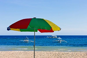 Images Dated 3rd December 2012: Umbrella on the beach, Bohol Island, Philippines