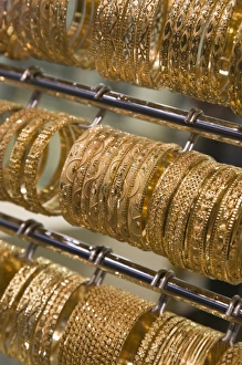 United Arab Emirates, Dubai, Deira. Deira Gold Souk / Market / Gold Bracelets