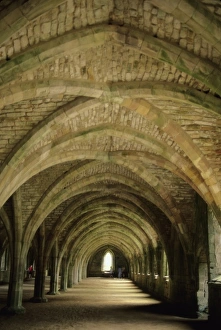Yorkshire Prints: United Kingdom, England, Yorkshire, World Heritage Site, Fountains Abbey