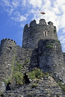 Welsh Prints: United Kingdom, Wales, Conwy. Conwy Castle