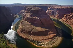 Plateau Prints: United States, Arizona, 1000 ft drop to Colorado River at Horseshoe Bend