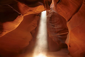 Nation Prints: United States, Arizona, Navajo Nation, shaft of light and eroded sandstone formations