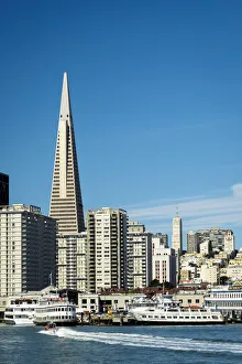 United States, California, San Francisco. Skyline with Transamerica building prominent