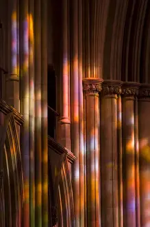 Images Dated 3rd December 2005: United States, DC, Washington, Washington National Cathedral, colorful stone columns