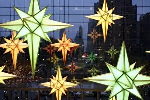 United States, New York. Christmas decoration inside Time Warner Center, on Columbus Circle
