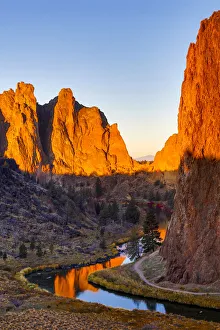 Natural Beauty Prints: United States, Oregon, Bend, Smith Rock State Park, Rock and Reflections