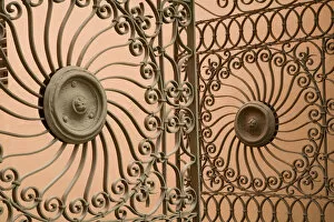 Images Dated 4th April 2008: United States, Puerto Rico, Ponce. Wrought-iron grill; traditional colonial architecture