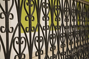 Images Dated 4th April 2008: United States, Puerto Rico, Ponce. Wrought-iron grill; traditional colonial architecture