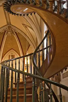 Images Dated 25th February 2009: Unnique spiral wooden staircase in historic Lorretto Chapel in Santa Fe New Mexico