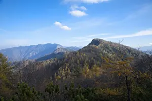 Upper Austria, Austria - High angle view of mountains and a valley. Horizontal shot