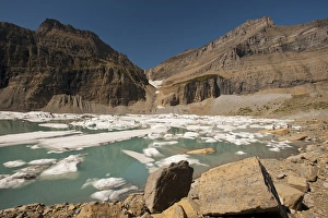 Biosphere Reserve Prints: Upper Grinnell Lake, Icebergs and Mountains, Glacier National Park near Kalispell