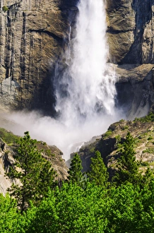 Cascades Prints: Detail of upper Yosemite Fall, Yosemite National Park, California USA