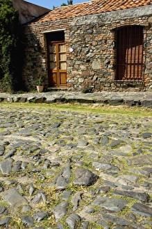Images Dated 29th March 2012: Uruguay. Colonia del Sacramento. Very rough cobblestone streets of the old colonial