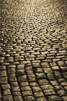 Historic Quarter Prints: URUGUAY, Colonia Department, Colonia del Sacramento. Calle San Jose cobblestones