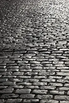 Black And White Prints: Uruguay, Colonia Department, Colonia del Sacramento. Calle San Jose cobblestones