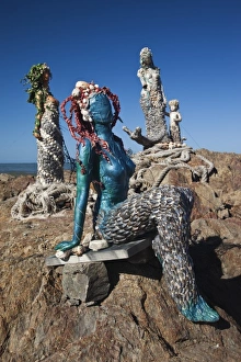 Images Dated 24th February 2009: Uruguay, Maldonado Department, Punta del Este. Seashell mermaids, Plaza de los Ingleses