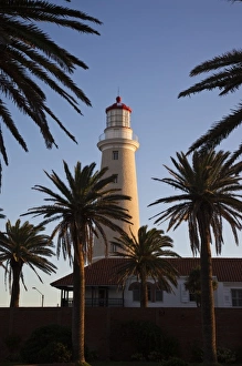 Images Dated 24th February 2009: Uruguay, Maldonado Department, Punta del Este. Town lighthouse, sunset