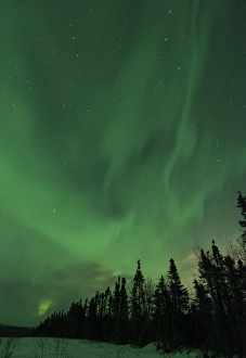 Ribbon Prints: US, AK, Fairbanks. Northern Lights display
