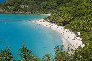 U.S. Virgin Islands, St. John. Trunk Bay and beach