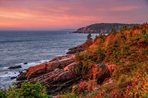 Maine Prints: USA, Acadia National Park. Coastal sunrise