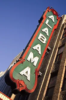 Text Prints: USA, Alabama, Birmingham. Alabama Theater, sign