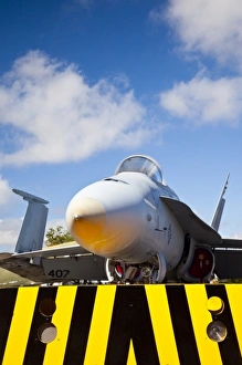 Air Craft Prints: USA, Alabama, Mobile. Battleship Memorial Park, F-18 Hornet fighter plane