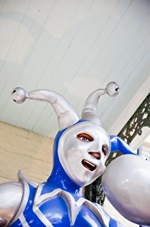 Images Dated 22nd October 2009: USA, Alabama, Mobile. Mardi Gras Museum of Mobile, exterior, jester statue