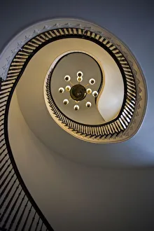 Images Dated 20th October 2009: USA, Alabama, Montgomery. Alabama State Capitol, b. 1851, interior staircase