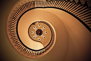Images Dated 20th October 2009: USA, Alabama, Montgomery. Alabama State Capitol, b. 1851, interior staircase