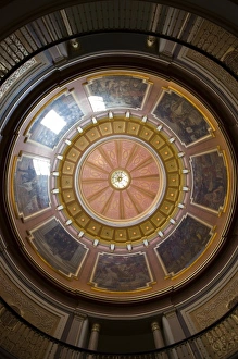 Images Dated 20th October 2009: USA, Alabama, Montgomery. Alabama State Capitol, b. 1851, interior of the rotunda / dome