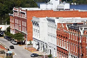 Images Dated 20th October 2009: USA, Alabama, Montgomery. High angle view of buildings on Commerce Street