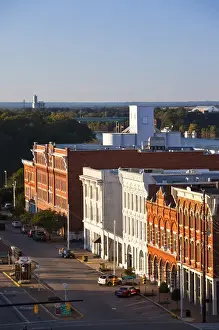 Place Of Interest Prints: USA, Alabama, Montgomery. High angle view of buildings on Commerce Street