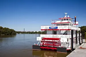 River Boat Prints: USA, Alabama, Montgomery. Paddlewheel riverboat Harriott 2, on the Alabama River