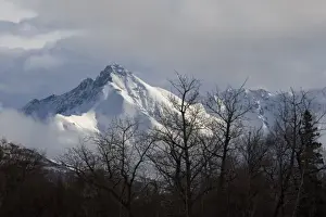 Loneliness Prints: USA, Alaksa, Palmer, Early winter snow on Chugach Mountain Range