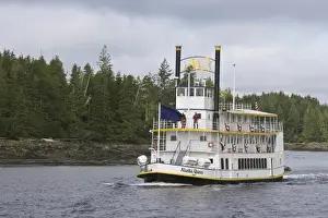Ketchikan Prints: USA, Alaska. Alaska Queen paddle wheeler cruising in Inside Passage