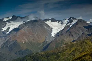 Anchorage Prints: USA-ALASKA-Anchorage Area-GIRDWOOD: Chugach Mountains from Mt. Alyeska / Fall