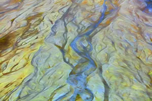 Painterly Prints: USA, Alaska, Arctic National Wildlife Refuge. Abstract of Brooks Range and Ivishak River