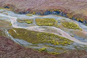 USA, Alaska, Brooks Range, Arctic National Wildlife Refuge. Aerial of Ivishak River