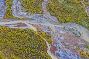 USA, Alaska, Brooks Range, Arctic National Wildlife Refuge. Aerial of Ivishak River