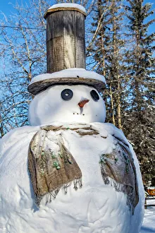 Images Dated 1st June 2023: USA, Alaska, Chena Hot Springs Resort. Close-up of snowman