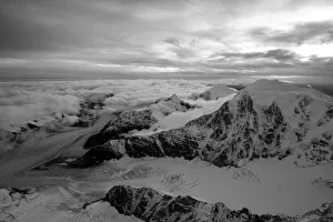 USA, Alaska, Denali National Park, Aerial view of Alaska Range peaks