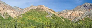 USA, North America, Alaska Prints: USA, Alaska. Fall colors on Sheep Mountain in the Matanuska River Valley