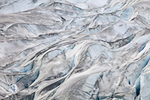 Images Dated 16th July 2011: USA, Alaska, Glacier Bay National Park. Ice patterns on the Reid Glacier. Credit as
