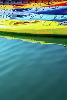 Kayak Prints: USA, Alaska, Homer. Colorful kayaks