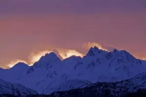USA, Alaska, Homer. Sunrise over the Kenai Mountains