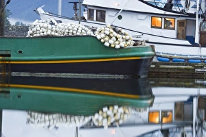 P Ier Prints: USA, Alaska, Hoonah. Docked fishing boats