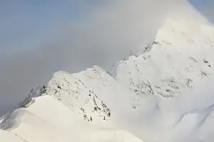 Images Dated 9th March 2009: USA, Alaska, Kenai Mountains. Ridge of snow-covered mountains along Turnagain Pass