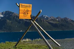 Seward Prints: USA-ALASKA-KENAI PENINSULA-SEWARD: Iditarod National Historic Trail Sign / Mile