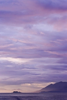 Images Dated 28th August 2008: USA, Alaska, Ketchikan. Purple-colored sunset