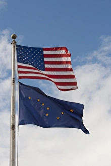 Frank Zurey Prints: USA, Alaska, Kodiak, US and Alaska Flags
